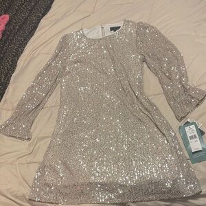 MIA Silver Sequin Wedding Dress